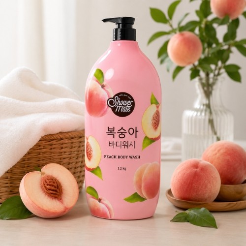 Zdjęcie produktu - 3 Aekyung Showermate Natural Peach Żel pod prysznic, 1,2 l