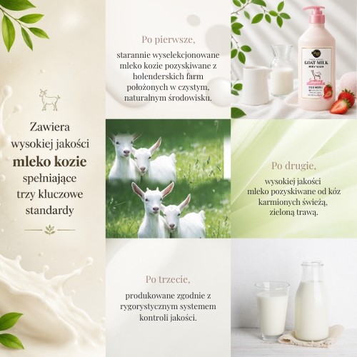 Zdjęcie produktu - 2 Aekyung Shower Mate Goat Milk Strawberry Żel pod prysznic, 800 ml