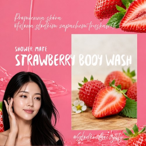 Miniaturka artykułu - #0 Aekyung Showermate Natural Strawberry Żel pod prysznic, 1,2 l
