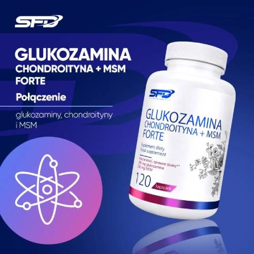 Miniaturka artykułu - #0 SFD Glukozamina Chondroityna MSM Forte, 120 kaps.