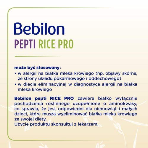 Miniaturka artykułu - #1 Bebilon Pepti Rice Pro dla niemowląt od urodzenia, 400 g