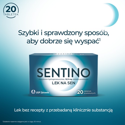 Miniaturka artykułu - #0 Sentino Lek na sen 12,5 mg, 20 tabletek powlekanych
