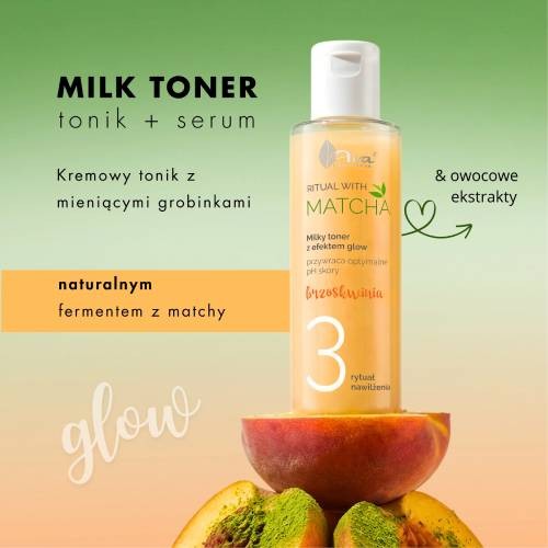Miniaturka artykułu - #0 AVA Ritual with Matcha 3 Milky Toner z efektem glow przywraca prawidłowe pH sk&oacute;ry, 50 ml