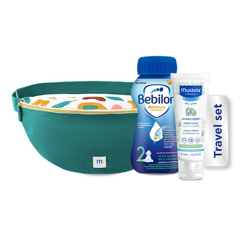 Miniaturka artykułu - #0 Zestaw Bebilon Profutura Duobiotik 2 mleko następne po 6. miesiącu, 3 x 800g + Travel Set