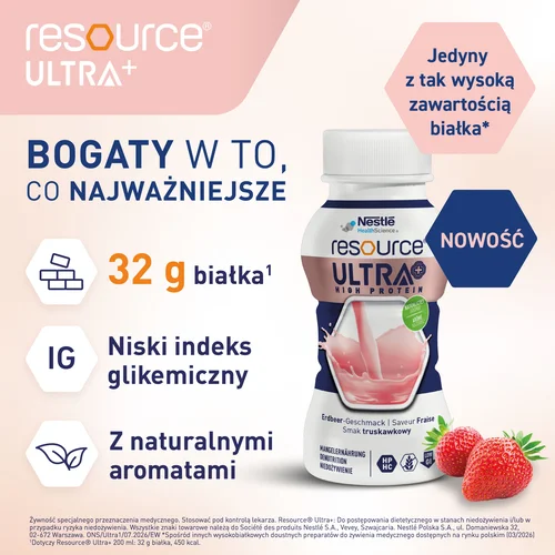 #0 – Resource Ultra + smak truskawkowy, 4 x 200 ml