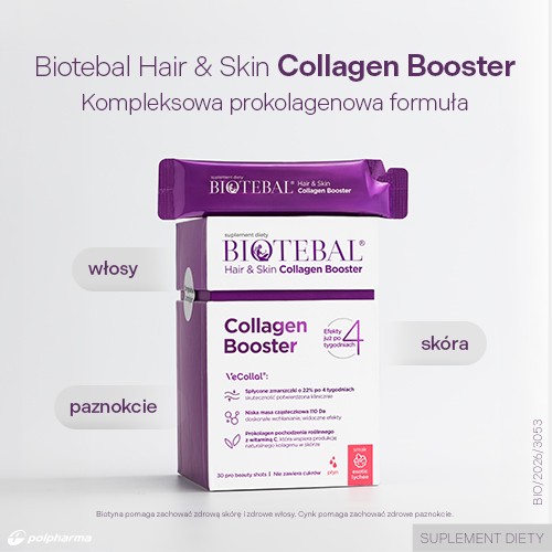 Miniaturka artykułu - #0 Biotebal Hair & Skin Collagen Booster o smaku liczi, 30 sasz.