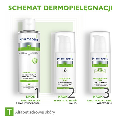 Zdjęcie produktu - 3 PHARMACERIS T Sebo-Micellar Płyn micelarny do demakijażu twarzy, 200 ml