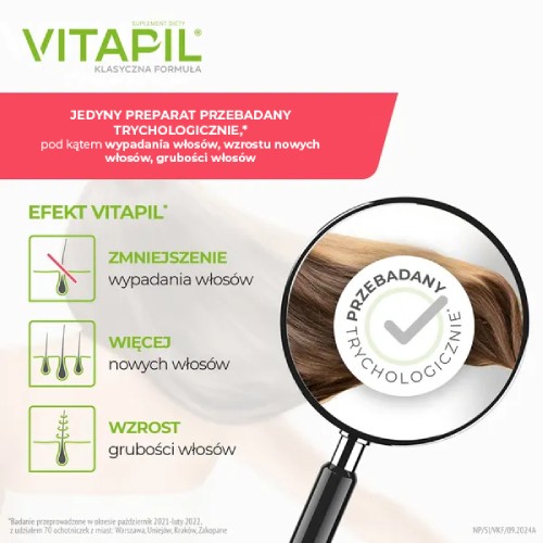Miniaturka artykułu - #1 VITAPIL&reg; klasyczna formuła &ndash; przy wzmożonym wypadaniu włos&oacute;w, 60 kapsułek
