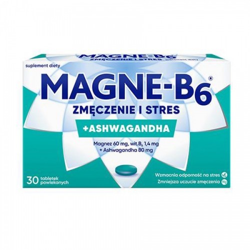 Miniaturka artykułu - #0 Magne-B6 Zmęczenie i Stres, 30tabl. - ashwagandha i magnez KR&Oacute;TKA DATA 31.08.2026