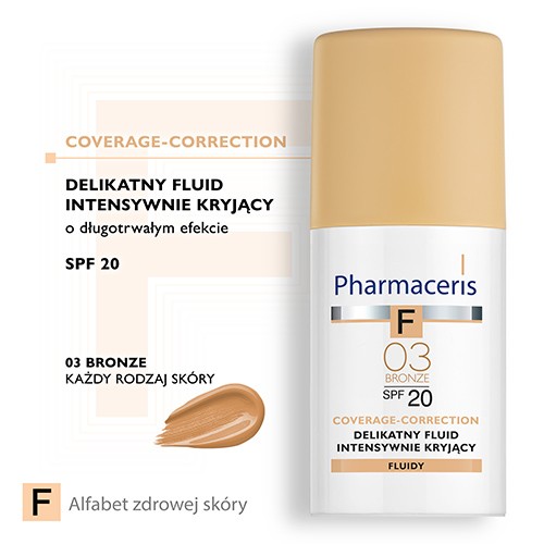 Zdjęcie produktu - 0 PHARMACERIS F Fluid Intensywnie Kryjący "03" z SPF20 - 30 ml