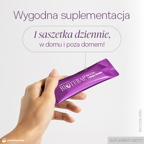 #5 – Zestaw Biotebal Hair & Skin Collagen Booster o smaku brzoskwiniowym, 2 x 30 sasz.