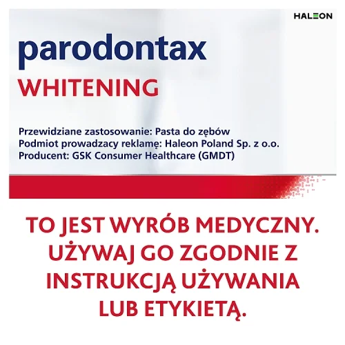 #5 – Parodontax Whitening Pasta do zęb&oacute;w wybielająca na krwawiące dziąsła, 75 ml
