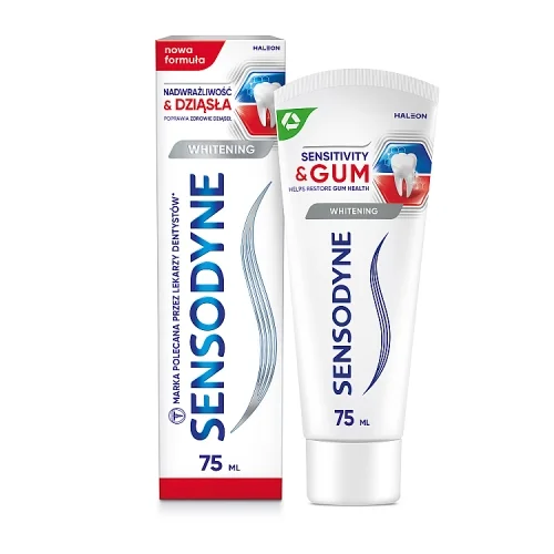 #0 – Sensodyne Nadwrażliwość & Dziąsła Whitening Wybielająca pasta do nadwrażliwych zębów, 75 ml