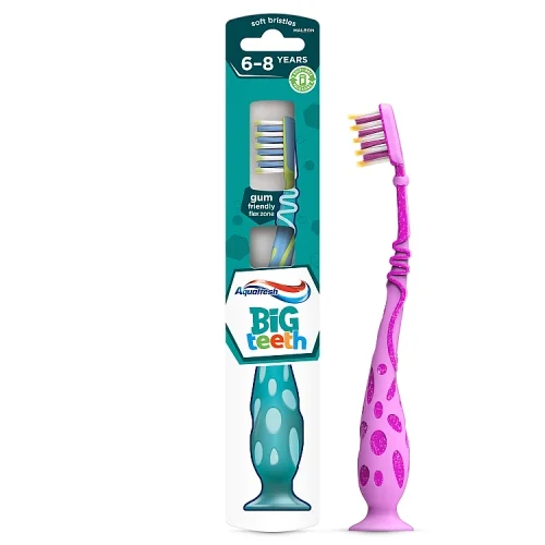 #1 – Aquafresh Big Teeth Szczoteczka do zęb&oacute;w dla dzieci 6-8 lat miękka, 1 szt.