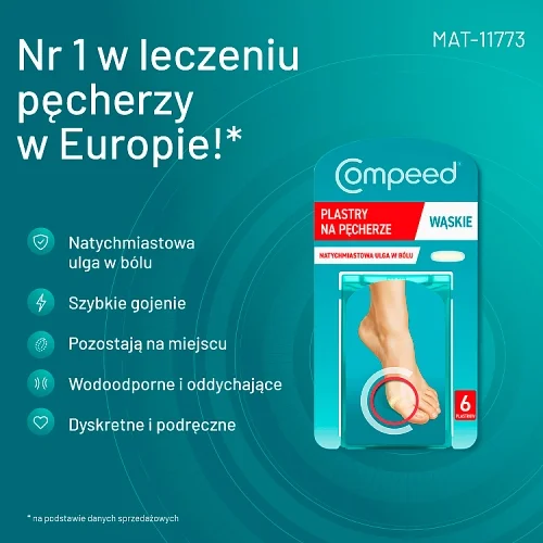 #1 – Compeed Plastry na pęcherze wąskie, 6 szt.