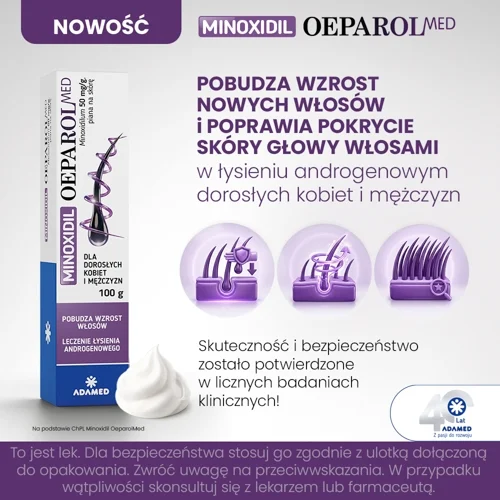 #2 – Minoxidil OeparolMed - Piana na sk&oacute;rę dla kobiet i mężczyzn przeciw wypadaniu włos&oacute;w, 100 g