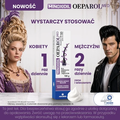 #4 – Minoxidil OeparolMed - Piana na sk&oacute;rę dla kobiet i mężczyzn przeciw wypadaniu włos&oacute;w, 100 g