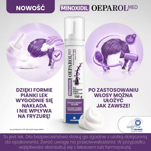 #5 – Minoxidil OeparolMed - Piana na sk&oacute;rę dla kobiet i mężczyzn przeciw wypadaniu włos&oacute;w, 100 g