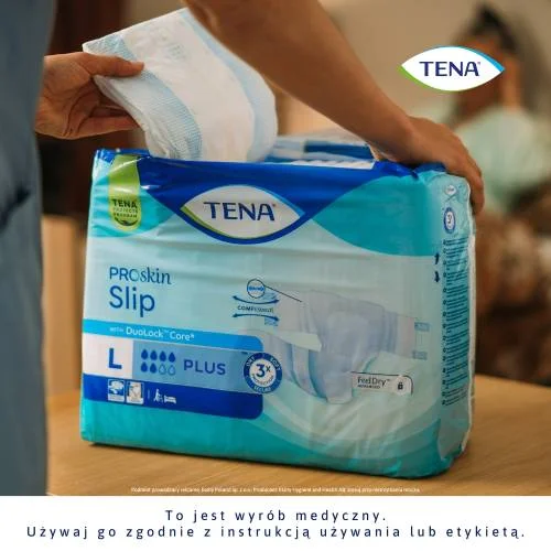 #0 – Tena ProSkin Slip Pieluchomajtki z rzepami Plus L, 10 szt.