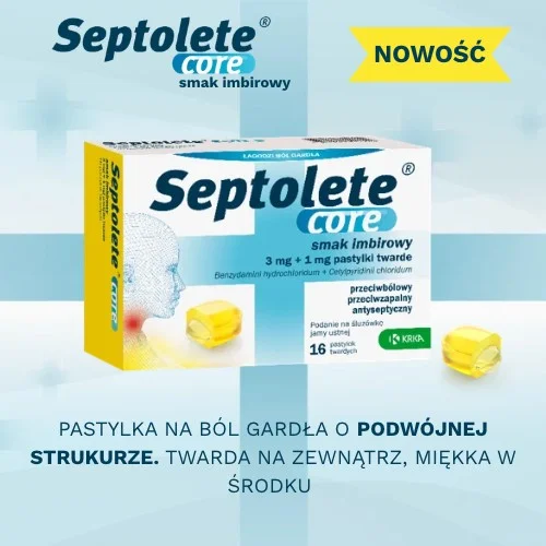 #0 – Septolete core smak imbirowy 3 mg + 1 mg, 16 pastylek