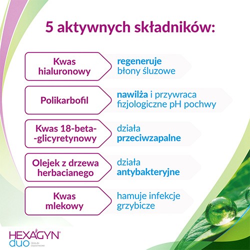 Zdjęcie produktu - 3 HEXAGYN DUO - 10 globulek dopochwowych
