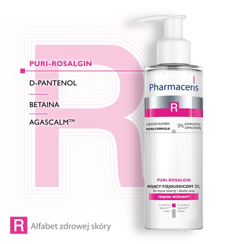 Zdjęcie produktu - 1 PHARMACERIS R Puri-Rosalgin Kojący żel do mycia twarzy, 190ml