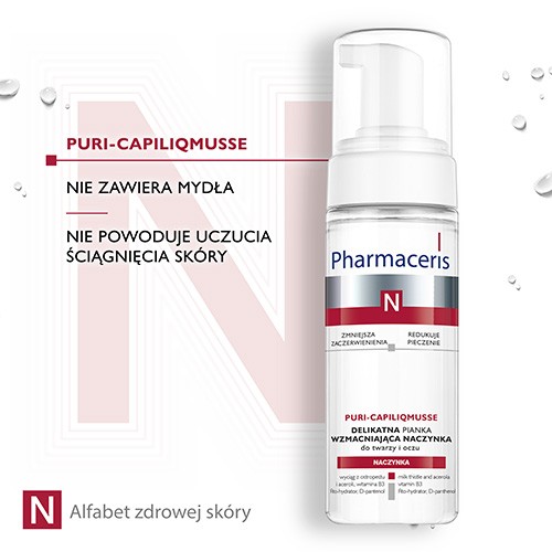 Zdjęcie produktu - 3 PHARMACERIS N Puri-Capiliqmusse pianka wzmacniająca do twarzy, 150 ml