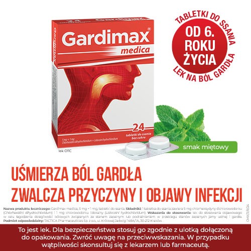 Zdjęcie produktu - 0 Gardimax medica bez cukru, 24 tabletki do ssania
