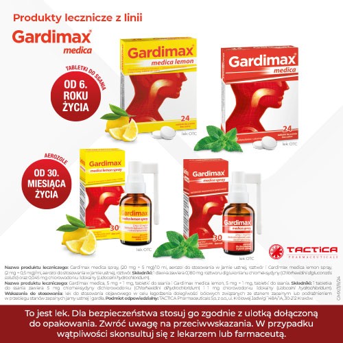 Zdjęcie produktu - 4 Gardimax medica bez cukru, 24 tabletki do ssania