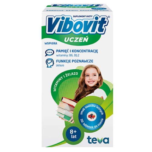 Zdjęcie produktu - 4 VIBOVIT UCZEŃ Witaminy+Żelazo - 30 tabletek 