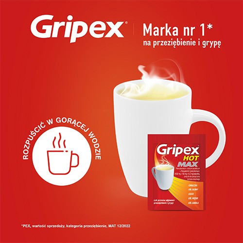 Zdjęcie produktu - 0 GRIPEX HOT MAX, 12 saszetek