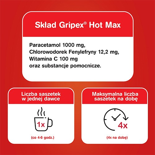 Zdjęcie produktu - 2 GRIPEX HOT MAX, 12 saszetek