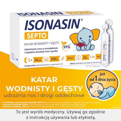 Zdjęcie produktu - 0 ISONASIN SEPTO Krople do nosa, 20 ampułek