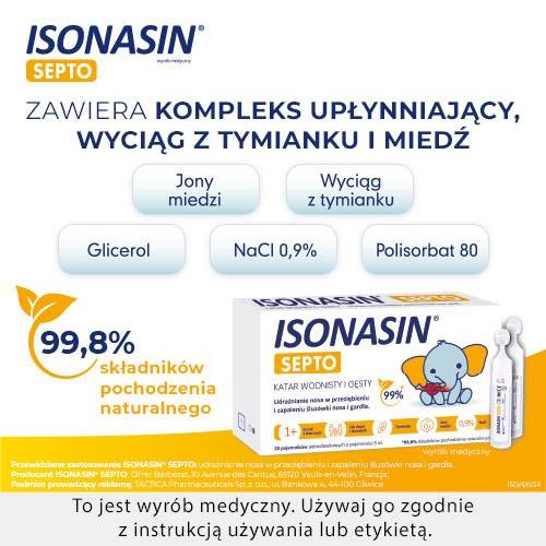 Zdjęcie produktu - 2 ISONASIN SEPTO Krople do nosa, 20 ampułek