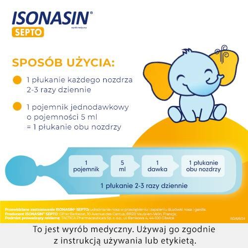 Zdjęcie produktu - 4 ISONASIN SEPTO Krople do nosa, 20 ampułek
