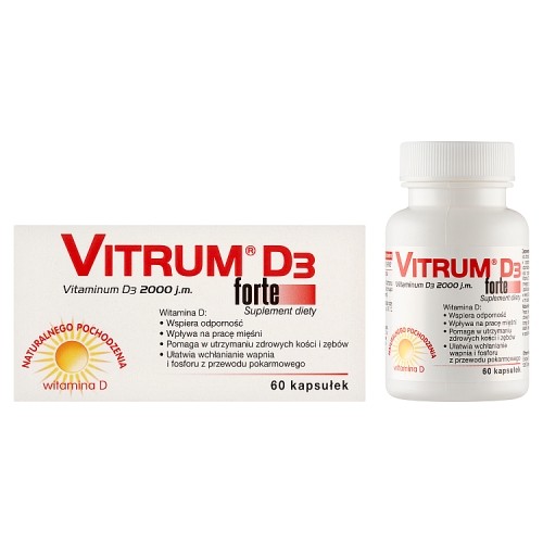 Zdjęcie produktu - 0 VITRUM D3 FORTE - 60 kapsułek