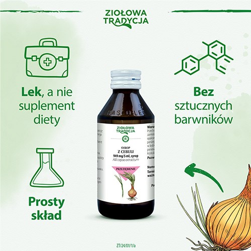 Zdjęcie produktu - 1 Ziołowa Tradycja Syrop z cebuli, 125g                