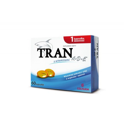 Zdjęcie produktu - 0 TRAN z witaminami A+D+E, 60 kapsułek 