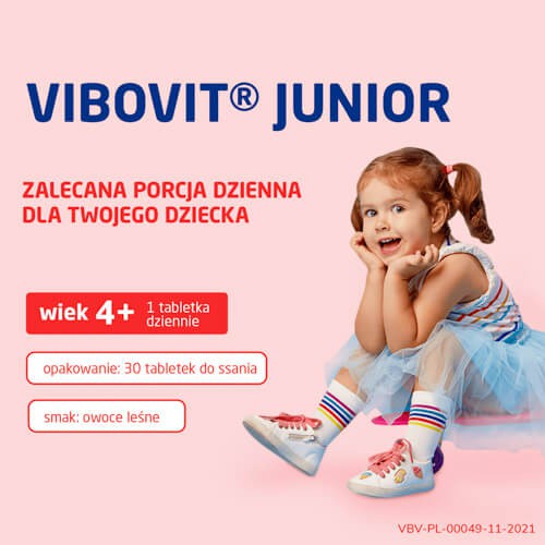 Zdjęcie produktu - 3 VIBOVIT JUNIOR Witaminy+Żelazo, 30 tabletek