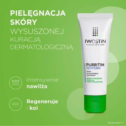 Zdjęcie produktu - 1 Iwostin Purritin Rehydrin Krem przywracający nawilżenie, 40 ml