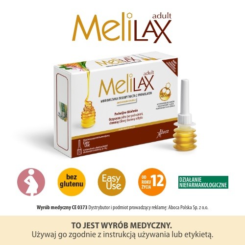 Zdjęcie produktu - 4 Melilax Mikrowlewka doodbytnicza z Promelaxin dla dorosłych, 60 g - leczenie zaparć