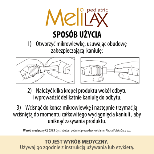 Zdjęcie produktu - 3 Melilax Pediatric Mikrowlewka doodbytnicza z Promelaxin dla dzieci, 30 g