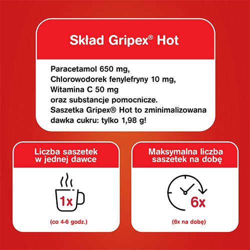 Zdjęcie produktu - 2 GRIPEX HOT - 8 saszetek