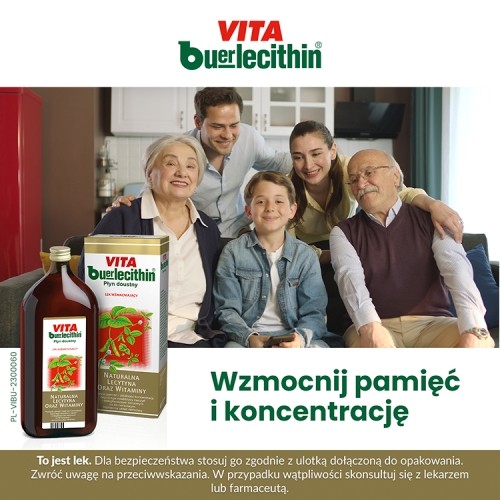 Zdjęcie produktu - 0 VITA BUERLECITHIN, 1000 ml Lek poprawiający koncentrację i pamięć oraz witalność