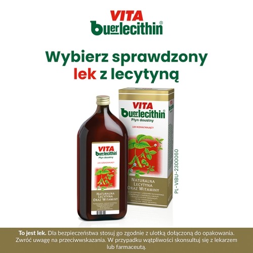 Zdjęcie produktu - 3 VITA BUERLECITHIN, 1000 ml Lek poprawiający koncentrację i pamięć oraz witalność