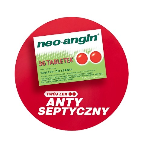 Zdjęcie produktu - 0 NEO-ANGIN  z cukrem - 36 tabletek do ssania 