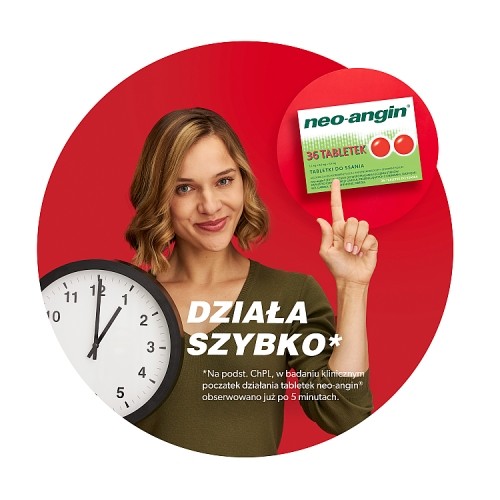 Zdjęcie produktu - 4 NEO-ANGIN  z cukrem - 36 tabletek do ssania 