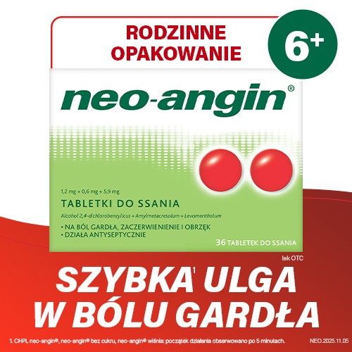 Zdjęcie produktu - 0 Neo-Angin z cukrem, 36 tabletek do ssania