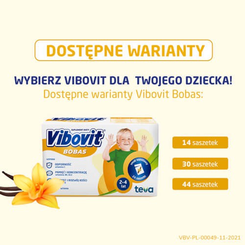 Zdjęcie produktu - 3 VIBOVIT BOBAS Waniliowy - 30 saszetek 