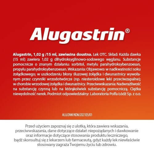 Zdjęcie produktu - 5 ALUGASTRIN Zawiesina, 250 ml 